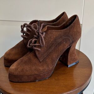 Wild Pair Brown Suede Heels